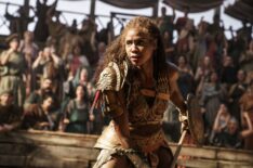 Tenika Davis as Achillia in the 'Spartacus: House of Ashur' Season 1 finale, 'Hail Caesar'