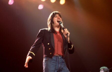 Steve Perry of Journey performing at the Rosemont Horizon in Rosemont, Illinois, May 21, 1982