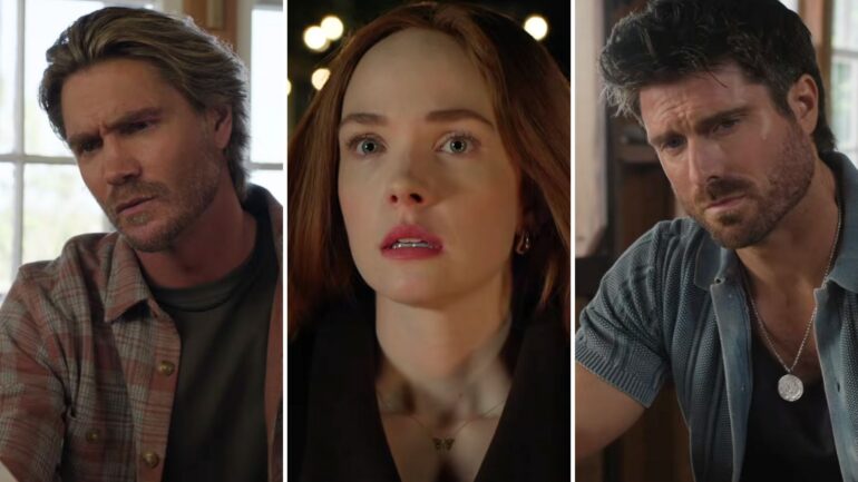 Chad Michael Murray, Morgan Kohan, and Marcus Rosner in 'Sullivan's Crossing' Season 4