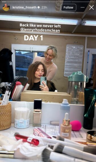 Kristine Frøseth behind the scenes of 'The Buccaneers' Season 3 