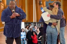 Cedric The Entertainer, Tichina Arnold, Beth Behrs, and Max Greenfield, on the set of 'The Neighborhood' as the CBS show wraps filming its final season