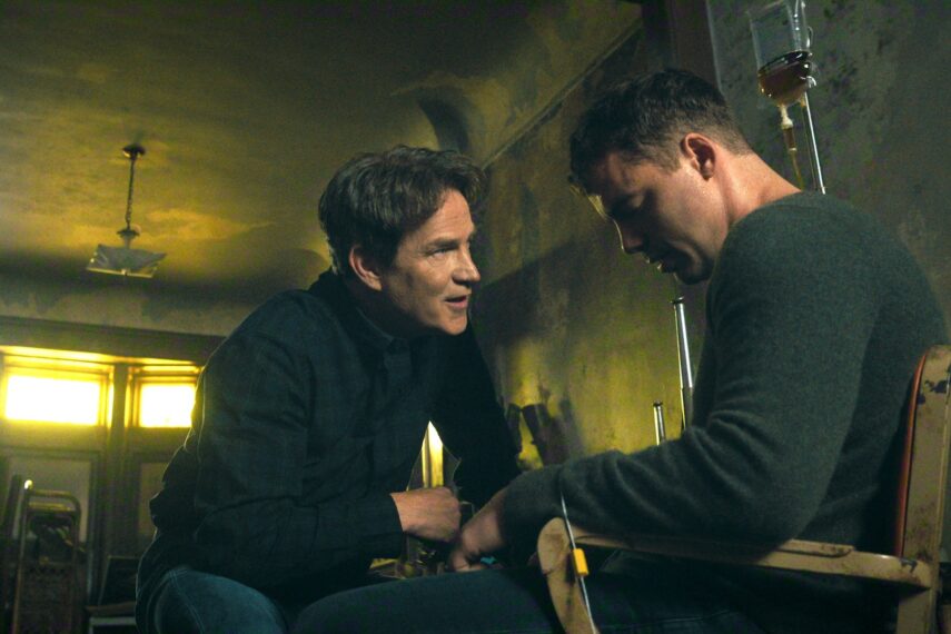 Stephen Moyer as The Father, Gabriel Basso as Peter Sutherland — 'The Night Agent' Season 3 Episode 8