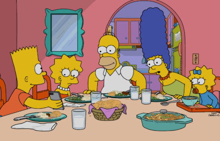 Bart, Lisa, Homer, Marge, and Maggie Simpson in 'The Simpsons' Episode 3706 '¡The Fall Guy-Yi-Yi!'