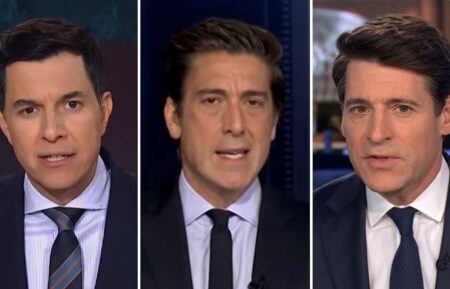 Tom Llamas, David Muir, and Tony Dokoupil