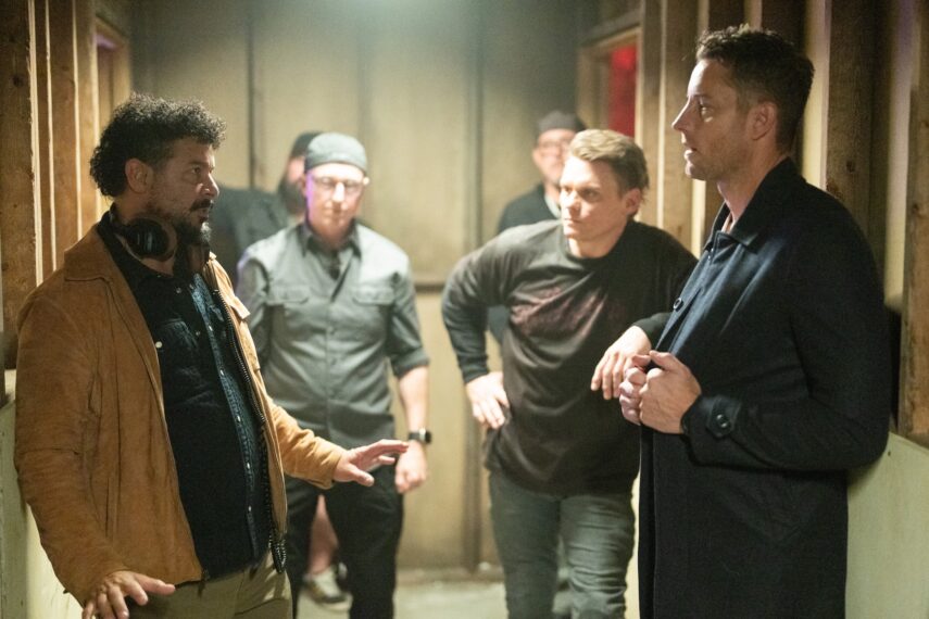 Director Jon Huertas and Justin Hartley — 'Tracker' Behind the Scenes Season 3 Episode 11 