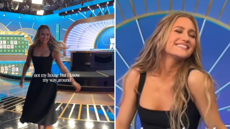 Maggie Sajak on the set of 