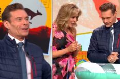 Ryan Seacrest in an outfit for 'Wheel of Fortune' South of the Eqautor week in February 2, 2026, (right) Vanna White looking at his outfit