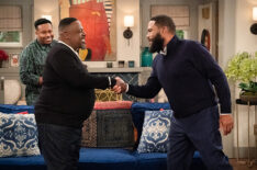 “Welcome to the Things We Do for Love” – Marty meets Courtney’s intimidating father to ask for his blessing, but Clancy’s (Anthony Anderson) cryptic response sends Calvin and Tina digging for answers. Meanwhile, Gemma and Dave are stunned by Grover’s tattoo, on THE NEIGHBORHOOD, Monday, March 30 (8:00-8:30 PM, ET/PT) on the CBS Television Network, and streaming on Paramount+. Pictured: Marcel Spears as Marty, Cedric The Entertainer as Calvin and Anthony Anderson as Clancy. Photo: Monty Brinton/CBS ©2025 CBS Broadcasting, Inc. All Rights Reserved.