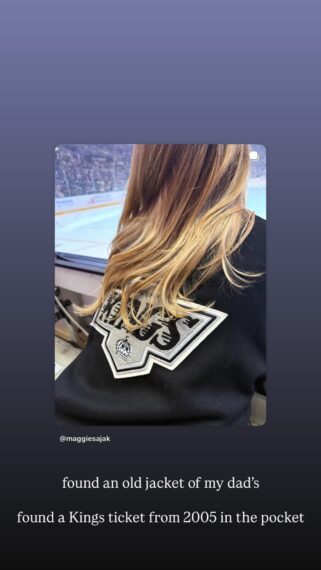 Maggie Sajak in a Los Angeles Kings jacket on March 1, 2026