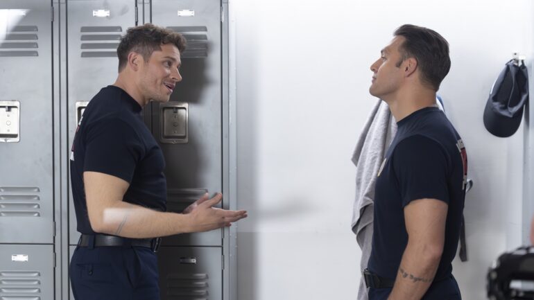 Oliver Stark as Buck and Ryan Guzman as Eddie — '9-1-1' Season 9 Episode 14 