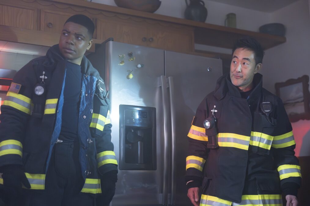 Elijah M. Cooper as Harry, Kenneth Choi as Chimney — '9-1-1' Season 9 Episode 14 