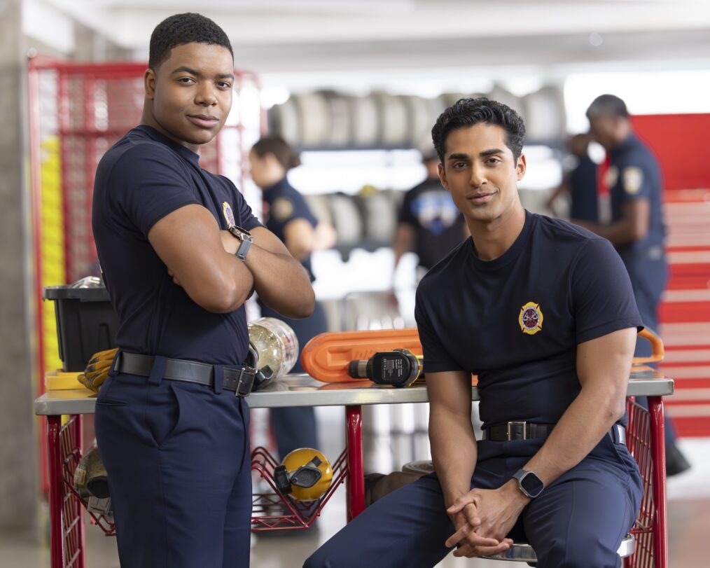 Elijah M. Cooper and Anirudh Pisharody — Behind the Scenes of '9-1-1' Season 9 Episode 16 "Where There's Smoke"