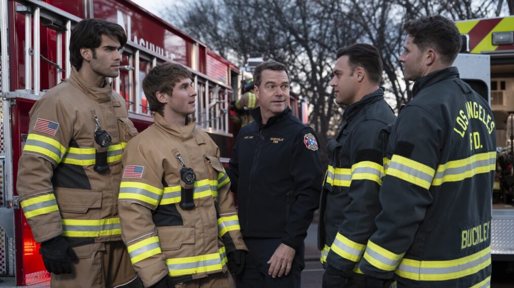 Hunter McVey, Michael Provost, Chris O'Donnell, Ryan Guzman, Oliver Stark — '9-1-1: Nashville' Crossover "Spirit of the Games"