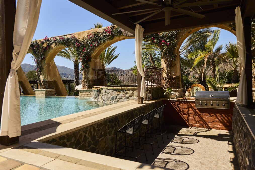 'Bachelor Mansion Takeover,' HGTV, Season 1, Episode 3, pool area, March 16, 2026.