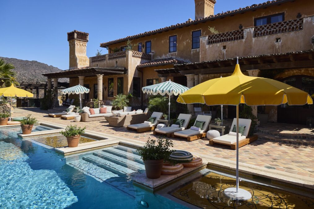 'Bachelor Mansion Takeover,' HGTV, Season 1, Episode 3, pool area, March 16, 2026.