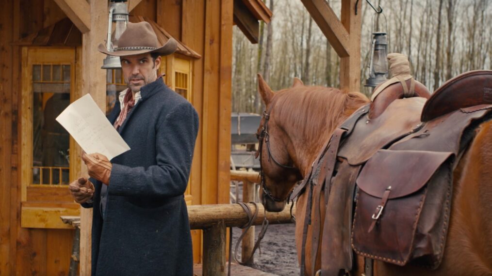 Benjamin Ayres as Tom and a Horse in 'Hope Valley: 1874'
