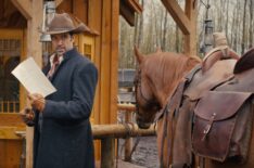 Benjamin Ayres as Tom and a Horse in 'Hope Valley: 1874'