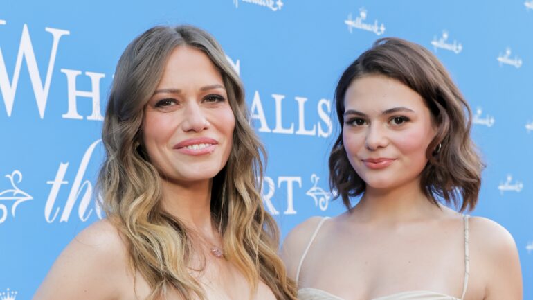 Bethany Joy Lenz and Maria March attend When Calls the Heart & Hope Valley: 1874 Celebration at The Sun Rose Hotel in West Hollywood, CA.