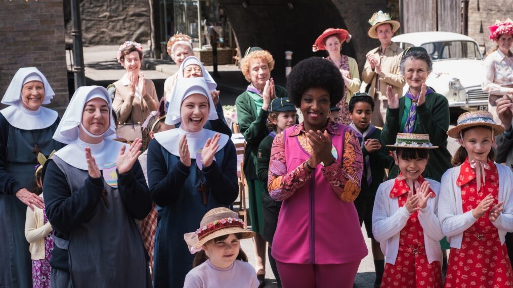 Picture Shows: 'Sister Monica Joan (JUDY PARFITT) Sister Veronica (REBECCA GETHINGS) Sister Catherine (Molly Vevers) Sister Julienne (JENNY AGUTTER) Nurse Crane (LINDA BASSETT) Joyce Highland (RENEE BAILEY) Millicent Higgins (GEORGIE GLEN) May Tang (APRIL RAE HOANG) Angela Turner (ALICE BROWN) '