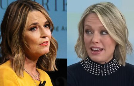 Savannah Guthrie speaks onstage during Savannah Guthrie in Conversation with Hoda Kotb: Reflections on Faith at 92NY on February 22, 2024, in New York City; Dylan Dreyer on the November 5, 2025, episode of NBC's 'Today Withe Jenna & Friends.'