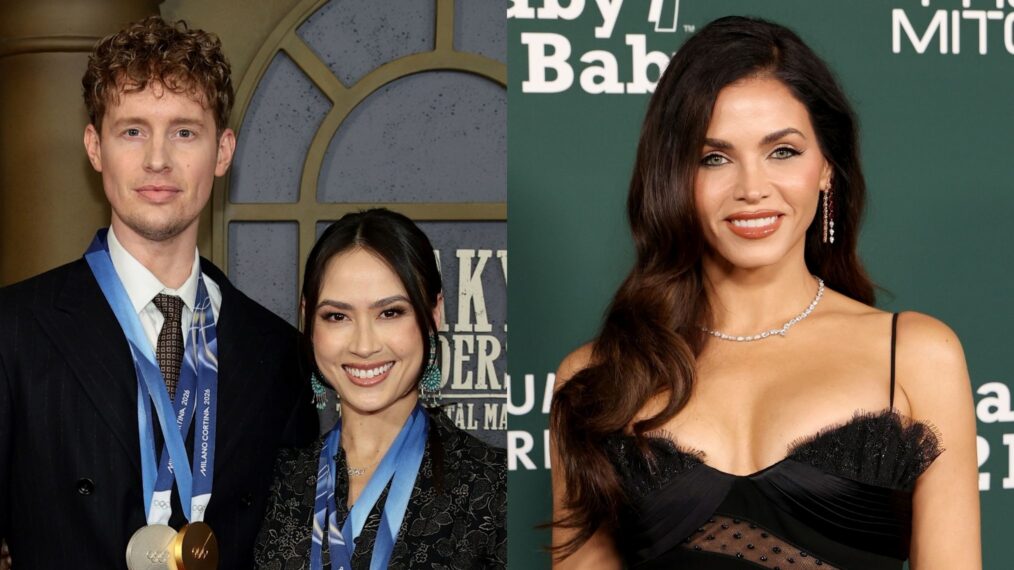 Evan Bates and Madison Chock attend as Netflix hosts the New York Premiere of Peaky Blinders: The Immortal Man at the Director's Guild Theater on March 10, 2026 in New York City; Jenna Dewan attends the 2025 Baby2Baby Gala presented by Paul Mitchell at Pacific Design Center on November 08, 2025 in West Hollywood, California.