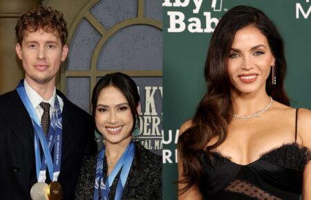 Evan Bates and Madison Chock attend as Netflix hosts the New York Premiere of Peaky Blinders: The Immortal Man at the Director's Guild Theater on March 10, 2026 in New York City; Jenna Dewan attends the 2025 Baby2Baby Gala presented by Paul Mitchell at Pacific Design Center on November 08, 2025 in West Hollywood, California.