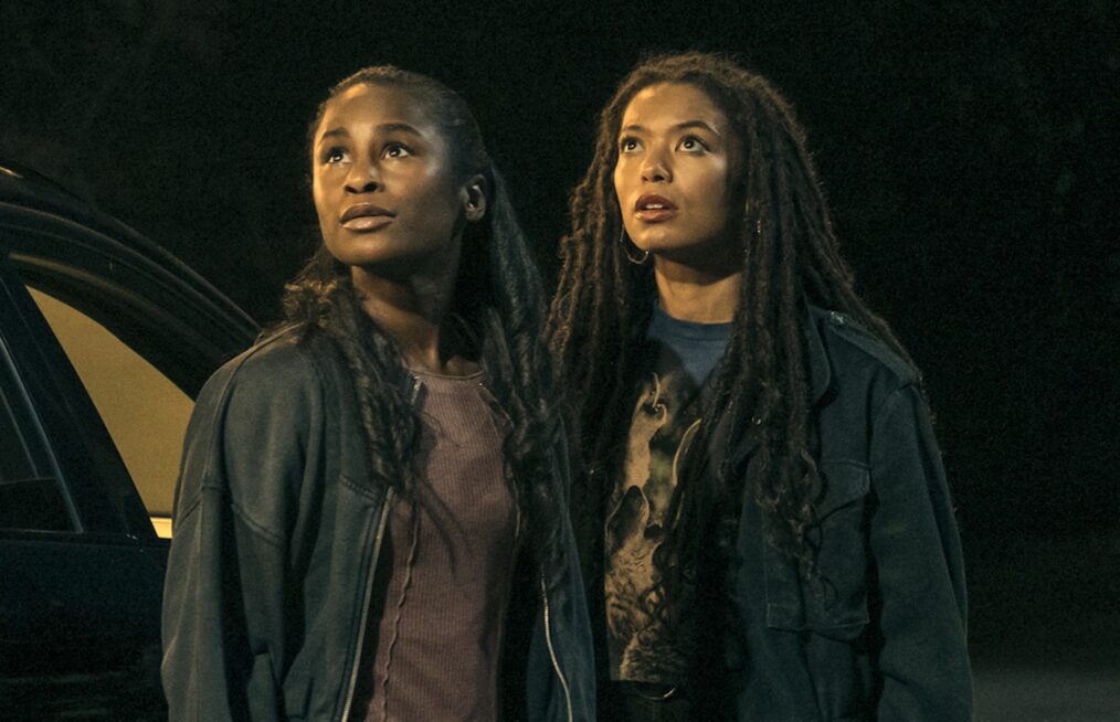 Gen V Season 2 Episode 8 - Keeya King (Annabeth Moreau), Jaz Sinclair (Marie Moreau), Maddie Phillips (Cate Dunlap), Derek Luh (Jordan Li), Lizze Broadway (Emma Meyer), Asa Germann (Sam)
