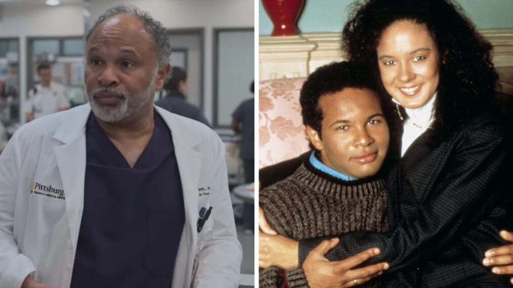 Geoffrey Owens in The Pitt, HBO; THE COSBY SHOW, Geoffrey Owens, Sabrina Le Beauf, NBC-TV, 1984-1992. (c) Carsey-Werner/ Courtesy: Everett Collection.