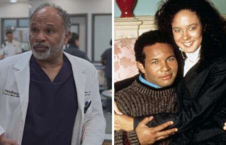 Geoffrey Owens in The Pitt, HBO; THE COSBY SHOW, Geoffrey Owens, Sabrina Le Beauf, NBC-TV, 1984-1992. (c) Carsey-Werner/ Courtesy: Everett Collection.