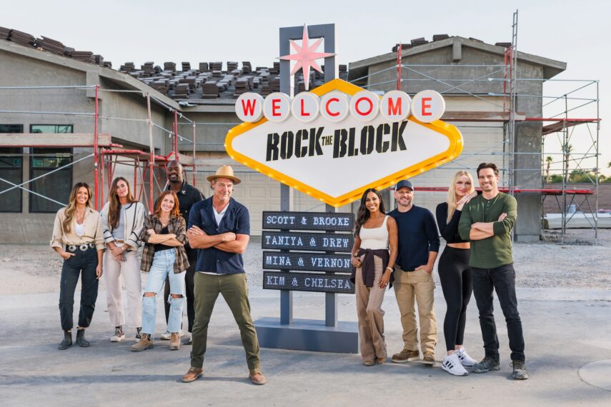 Chelsea Meissner, Kim Wolfe, Mina Starsiak Hawk, Vernon Davis, Ty Pennington, Taniya Nayak, Drew Lachey, Brooke Hogan and Scott McGillivray, 'Rock the Block' Season 7, HGTV, premieres April 13, 2026.