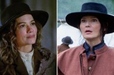 Bethany Joy Lenz and Jill Hennessy as Rebecca and Hattie in Hope Valley: 1874