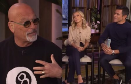 Howi Mandel, Kelly Ripa, and Mark Consuelos on the March 23, 2026, episode of ABC's 'Live With Kelly and Mark.'