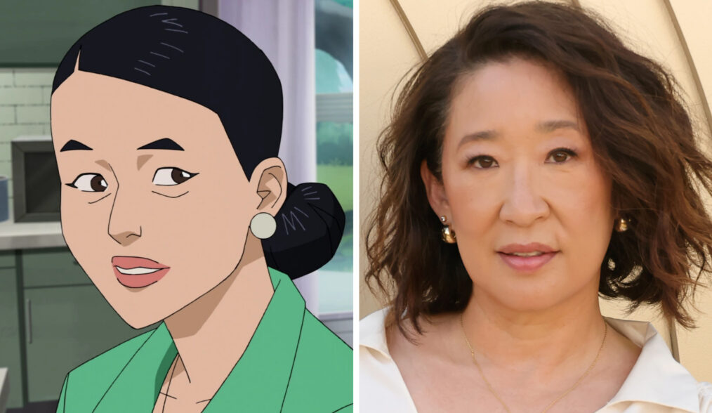 Invincible-Debbie Grayson (voice: Sandra Oh), (Season 3, premiered Feb. 6, 2025). photo: ©Amazon / Courtesy Everett Collection; Sandra Oh attends the Gold House 4th Annual Gold Gala at The Music Center on May 10, 2025 in Los Angeles, California. (Photo by Kevin Winter/Getty Images)