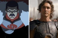 Invincible Season 4 - First Look, Thragg (Lee Pace) in Invincible. Courtesy of Prime; FOUNDATION, Lee Pace, 'The Last Empress', (Season 2, ep. 208, aired Sept. 1, 2023). photo: ©Apple TV+ /Courtesy Everett Collection