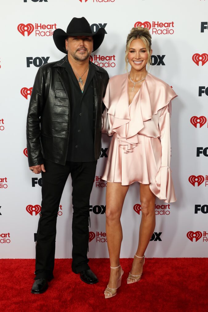 Jason Aldean and Brittany Aldean attend the 2026 iHeartRadio Music Awards at Dolby Theatre on March 26, 2026 in Hollywood, California.