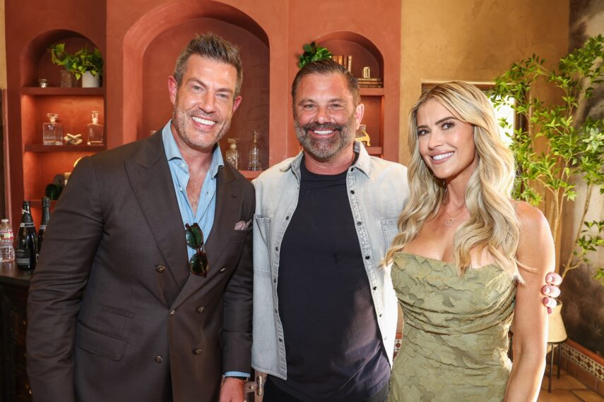Jesse Palmer, guest, and Christina Haack attend HGTV's first-ever event at the Bachelor Mansion to Celebrate "Bachelor Mansion Takeover" at The Bachelor Mansion on March 12, 2026 in Los Angeles, California.