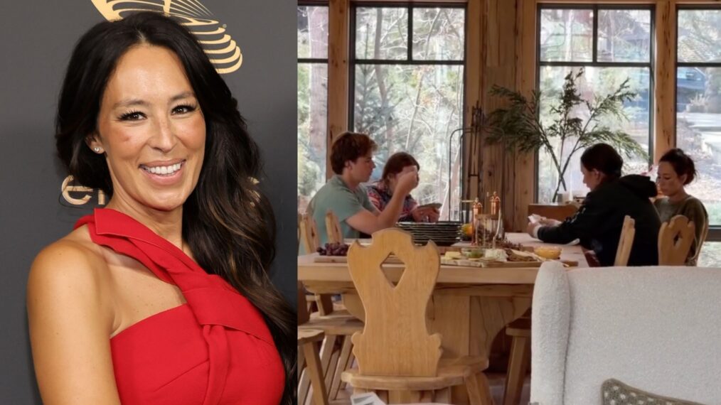 Joanna Gaines attends the 2022 Creative Arts Emmys at Microsoft Theater on September 03, 2022 in Los Angeles, California; Joanna Gaines and family, Instagram, March 14, 2026.