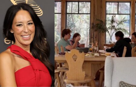 Joanna Gaines attends the 2022 Creative Arts Emmys at Microsoft Theater on September 03, 2022 in Los Angeles, California; Joanna Gaines and family, Instagram, March 14, 2026.