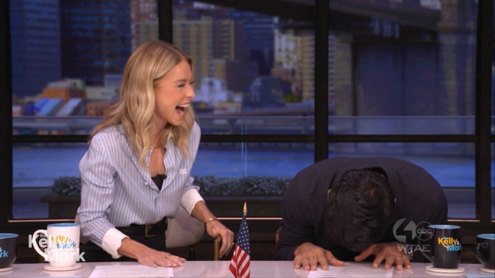 Kelly Ripa and Mark Consuelos on the March 30, 2026, episode of ABC's 'Live With Kelly and Mark.'