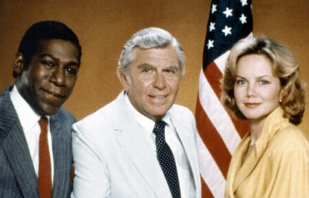MATLOCK, (from left): Kene Holliday, Andy Griffith, Linda Purl, (1986), 1986-96