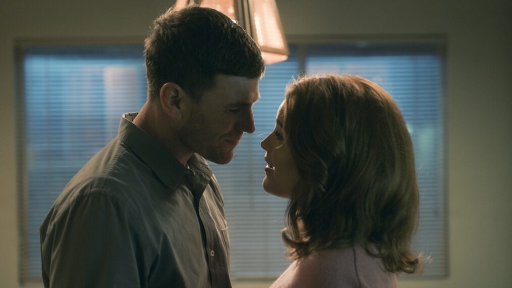 “Fools Rush In” – As the team discovers Gibbs’ drunken Vegas elopement with Diane, the newlyweds contemplate their future. Also, the team investigates a fatal movie theater bombing with a connection to the Pruitt compound where Franks’ brother Mason (guest star Philip Winchester) is staying, on NCIS: ORIGINS, Tuesday, March 3 (9:00-10:00 PM, ET/PT) on the CBS Television Network, and streaming on Paramount+ (live and on demand for Paramount+ Premium plan subscribers, or on demand for Paramount+ Essential subscribers the day after the episode airs)*. Pictured: Kathleen Kenny as Diane Sterling, and Austin Stowell as Leroy Jethro Gibbs. Photo: CBS ©2025 CBS Broadcasting, Inc. All Rights Reserved.