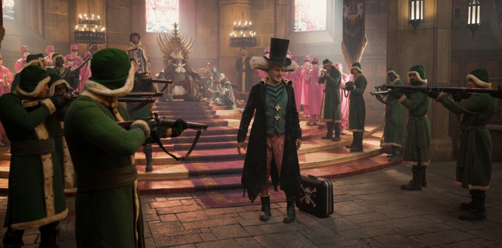 One Piece. (L to R) Anton David Jeftha as Kuromarimo, Rob Colletti as Wapol, Mark Penwill as Chess, Mark Harelik as Dr. Hiriluk in season 2 of One Piece. Cr. © 2026