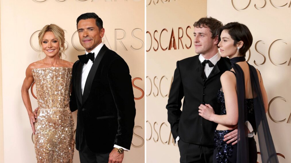 Kelly Ripa, Mark Consuelos, Paul Mescal, and Gracie Abrams attend the 98th Oscars at Dolby Theatre on March 15, 2026 in Hollywood