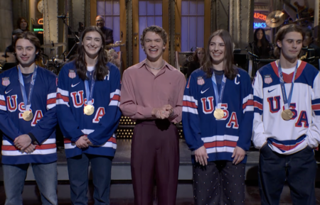 Connor Storrie, Team USA hockey players on 'SNL'