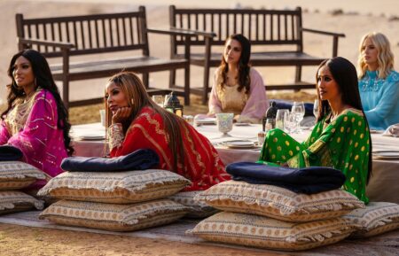 THE REAL HOUSEWIVES OF DUBAI, from left: Lesa Milan, Caroline Brooks, Nina Ali, Chanel Ayan, Caroline Stanbury, (Season 1, aired summer 2022). photo: Emilija Popovic / ©Bravo / courtesy Everett Collection