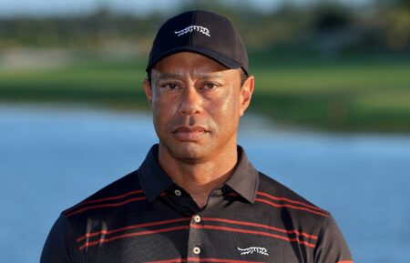 NASSAU, BAHAMAS - DECEMBER 07: Tiger Woods of The United States the tournament host at the official presentation ceremony after the final round of the Hero World Challenge 2025 at Albany Golf Course on December 07, 2025 in Nassau, Bahamas. (Photo by David Cannon/Getty Images)