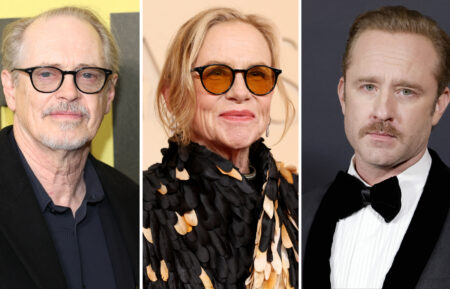Steve Buscemi attends the premiere of Focus Features' "Lorne" at Alice Tully Hall on April 09, 2026 in New York City. (Photo by Michael Loccisano/Getty Images; HOLLYWOOD, CALIFORNIA - MARCH 15: Amy Madigan attends the 98th Oscars at Dolby Theatre on March 15, 2026 in Hollywood, California. (Photo by Arturo Holmes/Getty Images; Ben Foster - Frazer Harrison/Getty Images