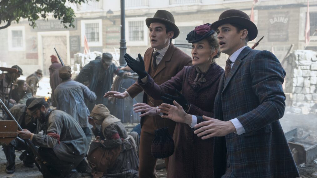 Dónal Finn, Natascha McElhone, Hero Fiennes Tiffin. Photo credit: Daniel Smith/Prime