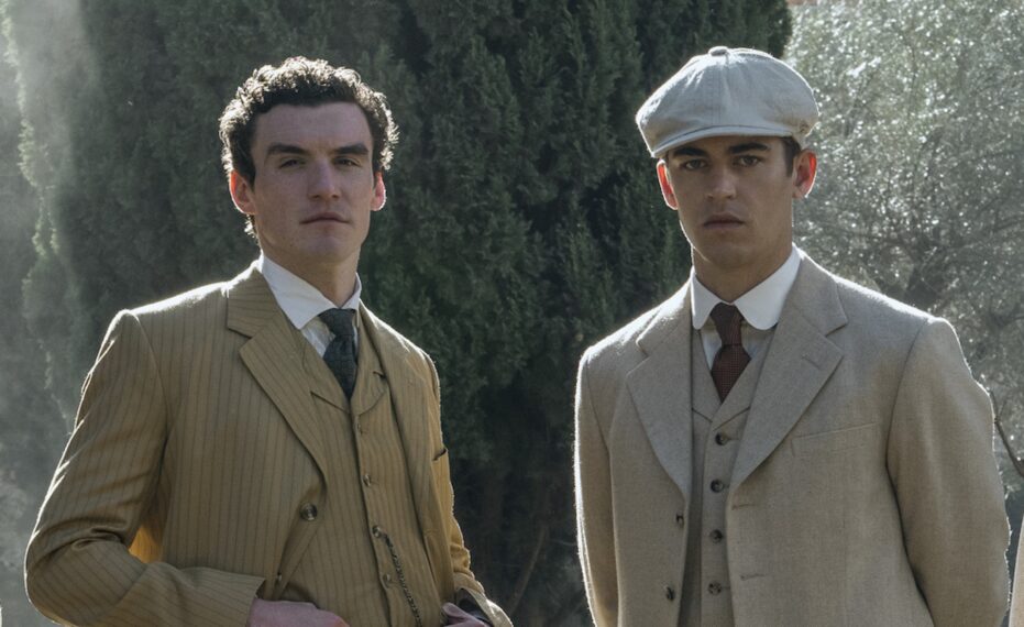 Joseph Fiennes, Zine Tseng, Dónal Finn, Hero Fiennes Tiffin, Natascha McElhone, Max Irons. Photo credit: Daniel Smith/Prime