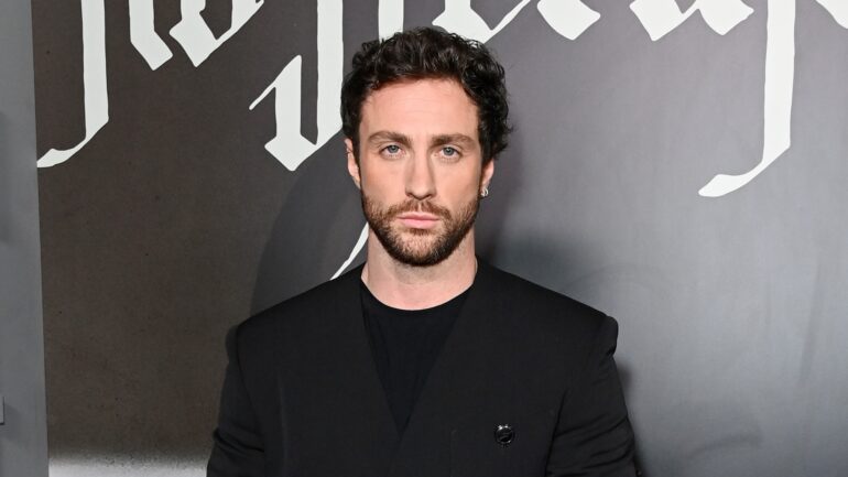 Aaron Taylor-Johnson attends the Los Angeles premiere of Focus Features' "Nosferatu" at TCL Chinese Theater on December 12, 2024 in Hollywood, California.